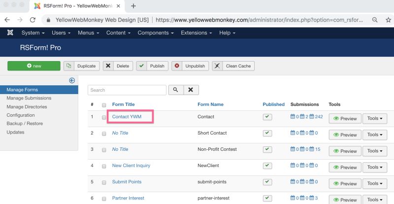Changing Admin Emails In Rsform Pro Yellowwebmonkey Web Design - Premium Space Image Gallery - High Resolution