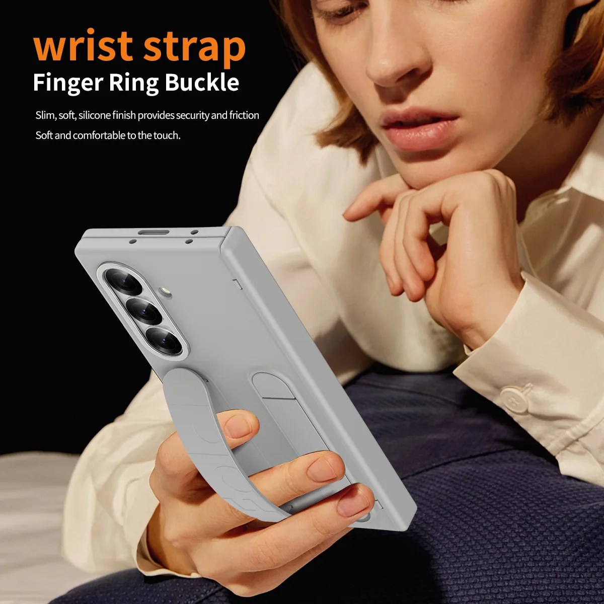 Samsung Galaxy Z Fold 8 Silicone Hand-Strap Stand Case | Wholesale