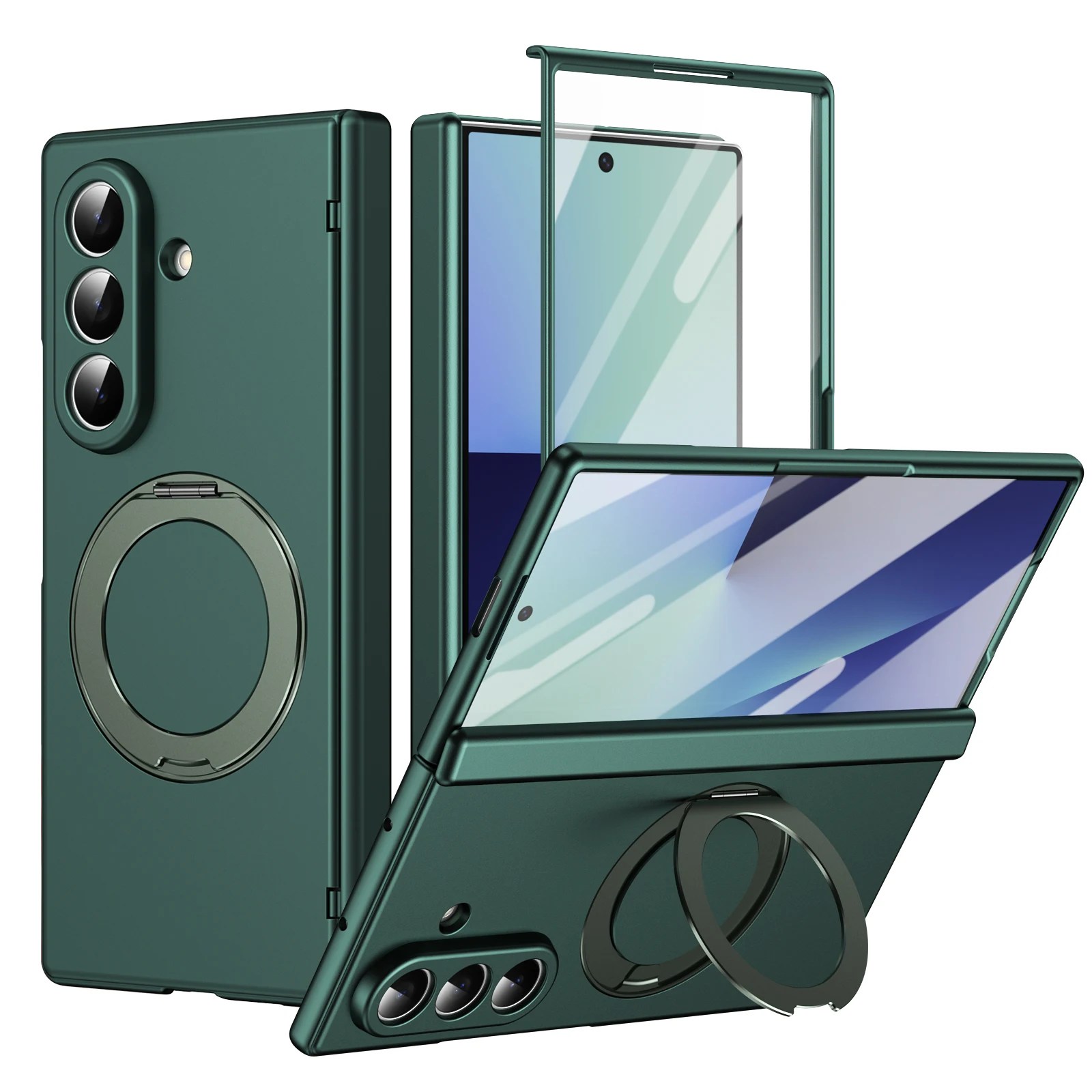 Samsung Galaxy Z Fold 8 Magnetic Matte Case with 360 Ring Stand | Wholesale