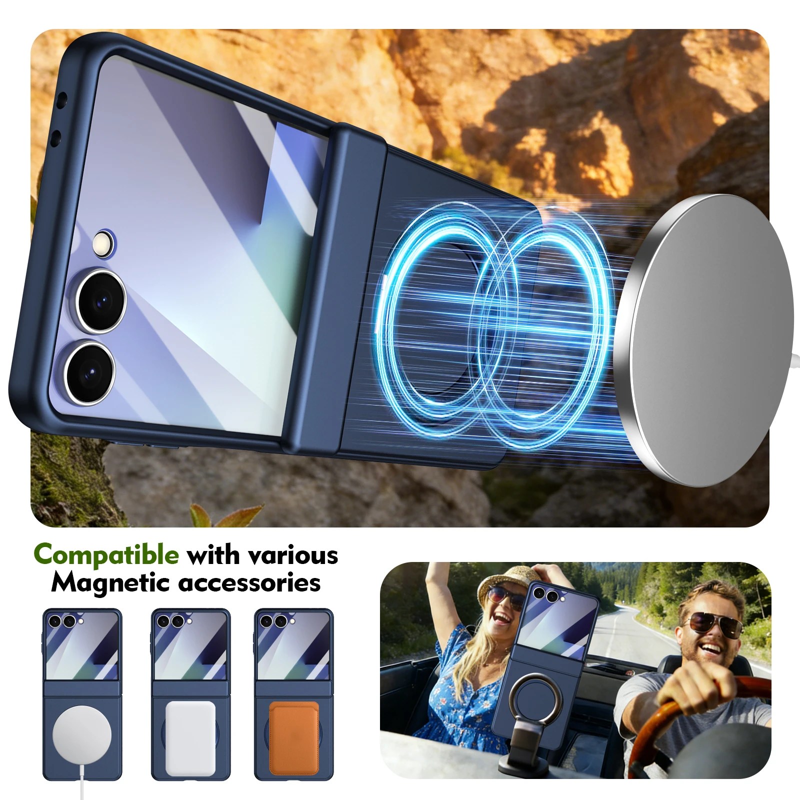 Samsung Galaxy Z Flip 8 Matte Magnetic Stand Case | Wholesale