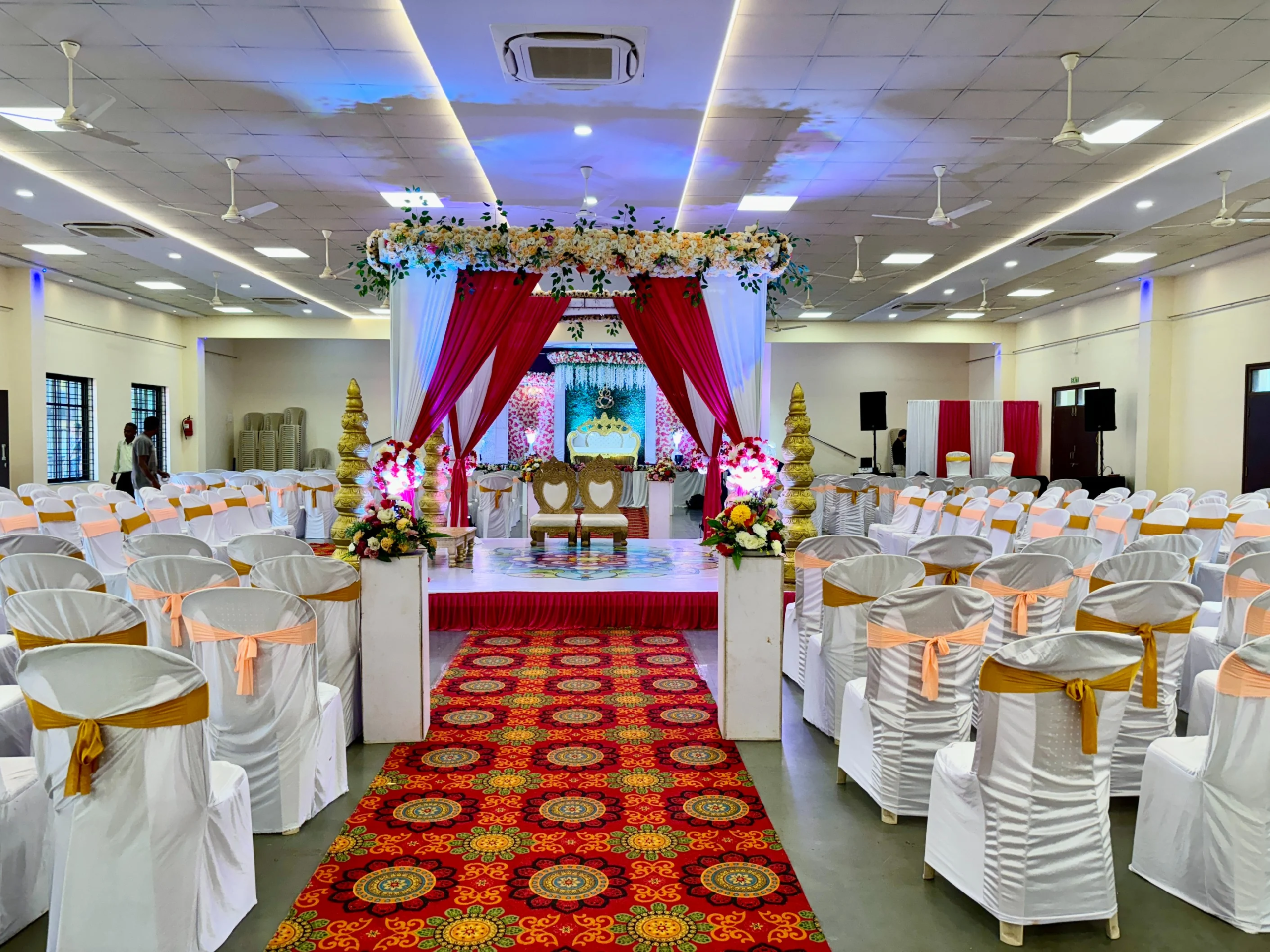 AC wedding hall interior Yeshwant Hall Ponda Goa