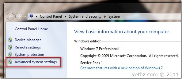System Properties System Properties