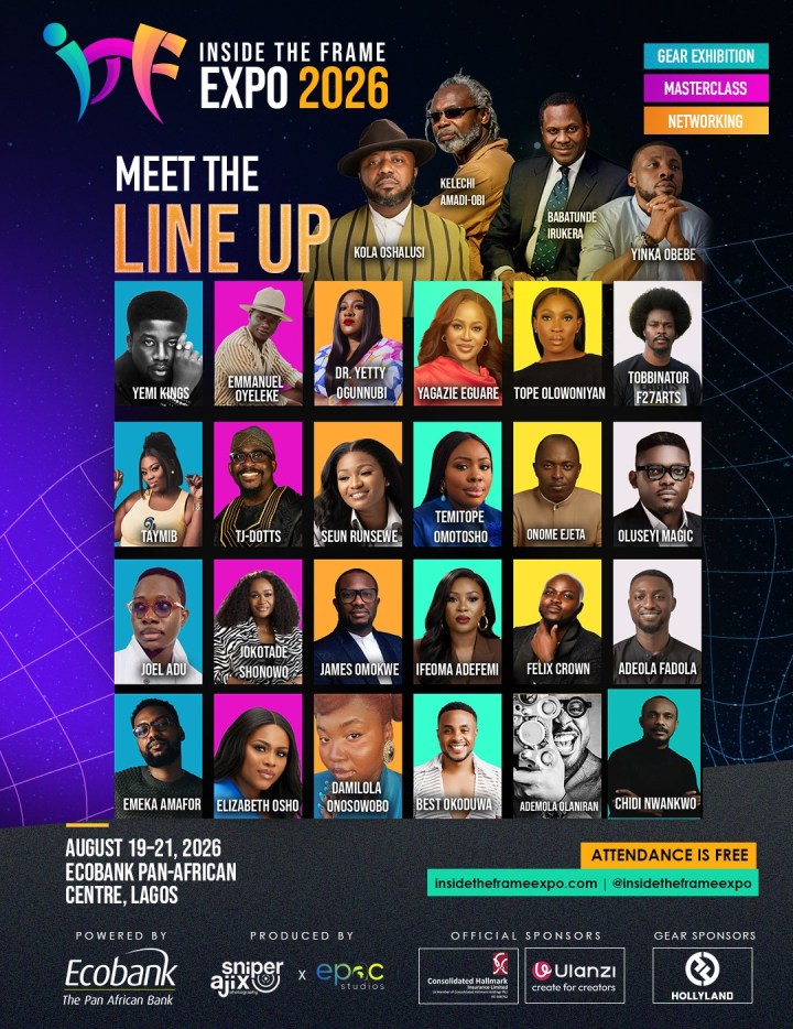 image3 - YD Company Poster for Inside the Frame Expo 2026 with headshots of speakers and event details in Lagos.