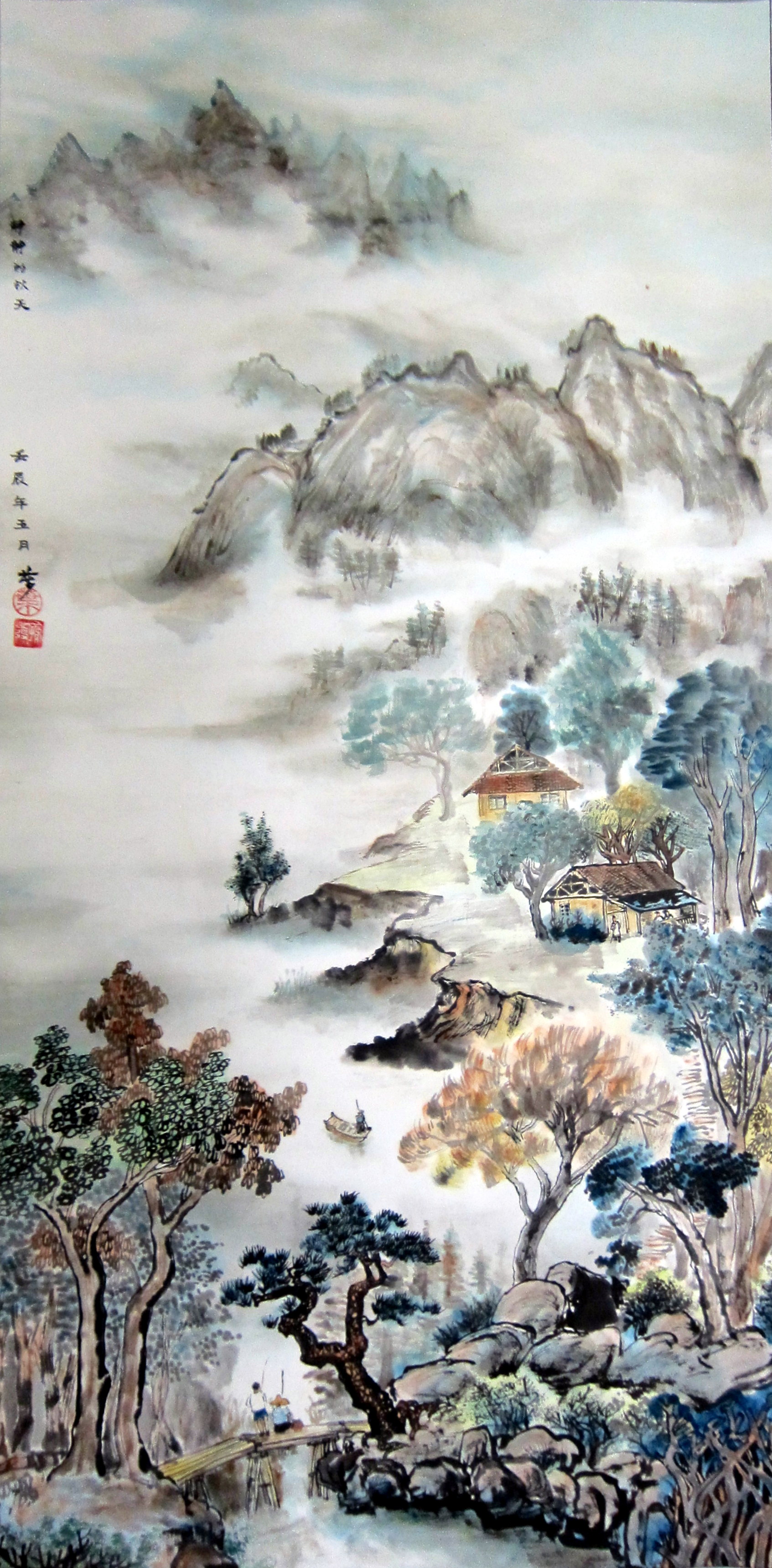 Chinese Landscape Drawing - China Yunnan Lijiang Mountain Landscape Painting Stock Photo Alamy -