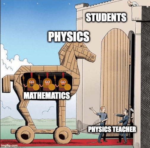 Funny physics joke image featuring a smart science pun that combines humor with a clever physics concept, ideal for science fans and meme lovers.