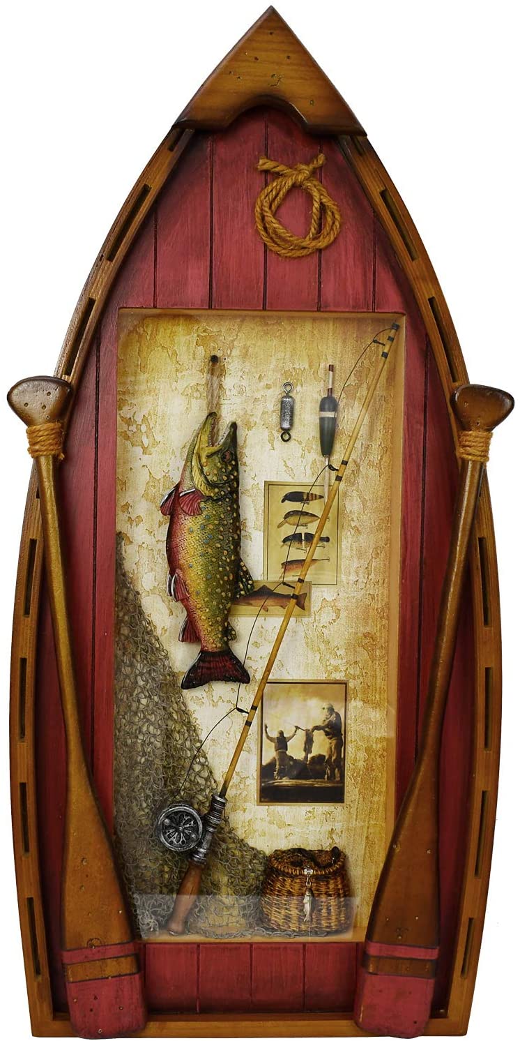 Wooden boat decor hanging wood boat decorations for wall, rustic
