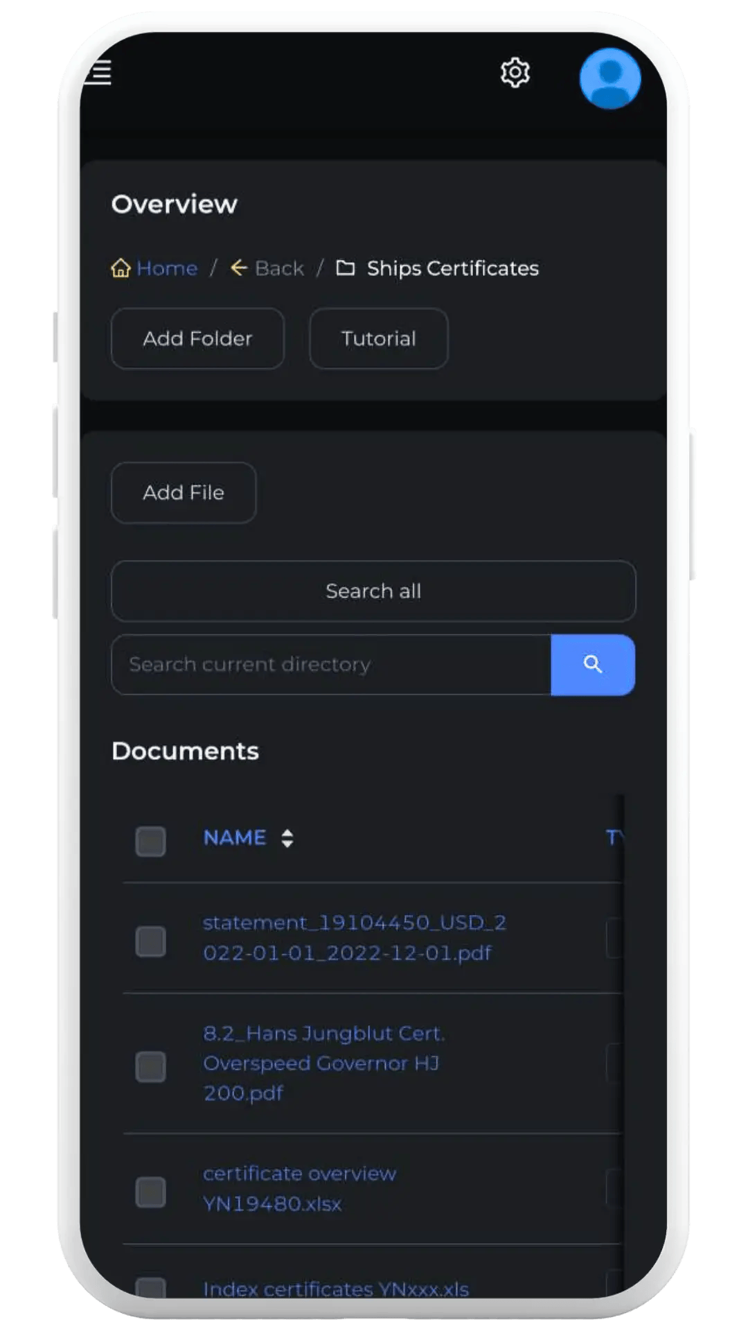 CERTIFICATES mobile
