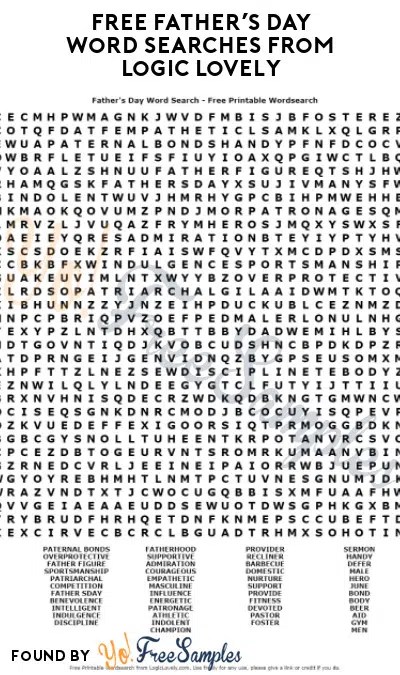 free father s day word searches from logic lovely