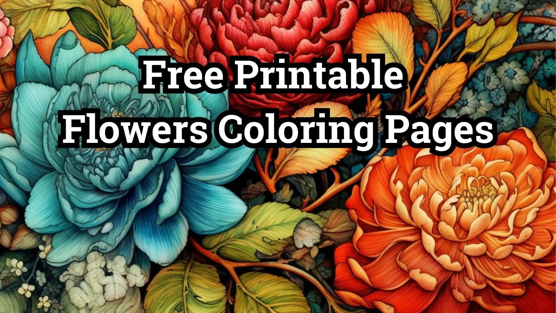 Free printable flowers coloring pages list