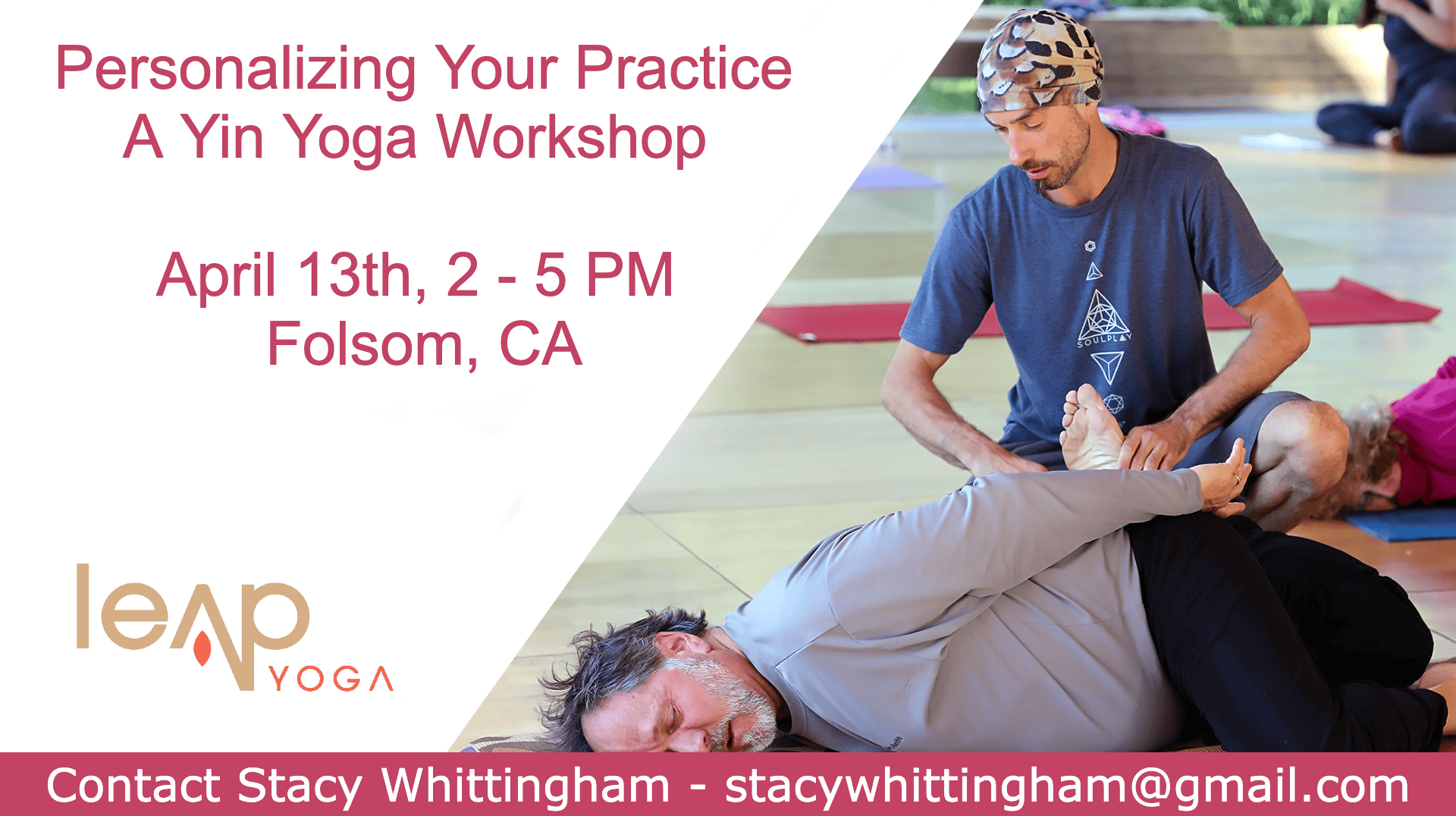 Flyer for Personalizing Your Practice, a Yin Yoga workshop with James Kapicka.