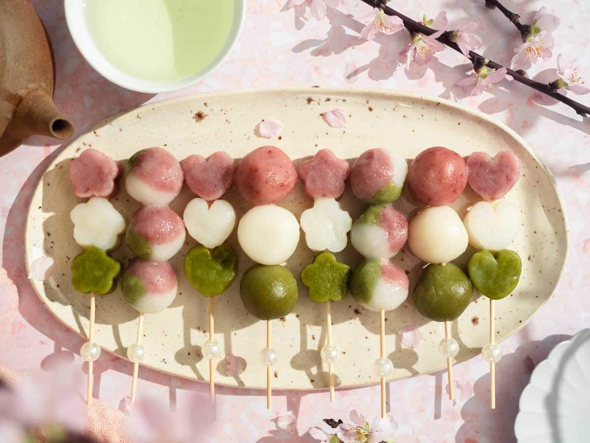 Hanami Dango Recipe (Sanshoku Dango): Japanese Tri-Color Rice