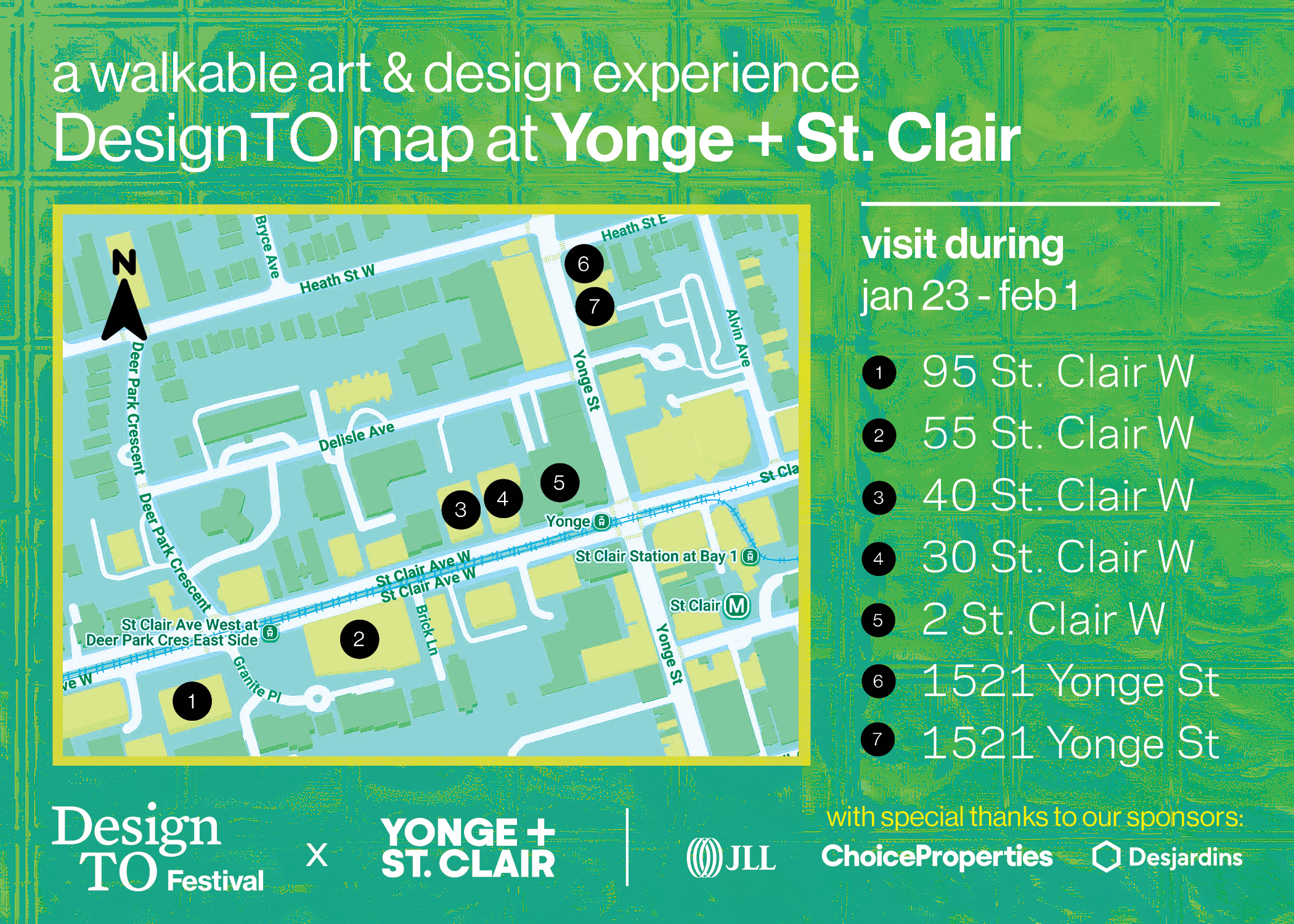 DesignTO 2026 At Yonge St Clair Yonge St Clair DesignTO 5x7 Post Card And Map 