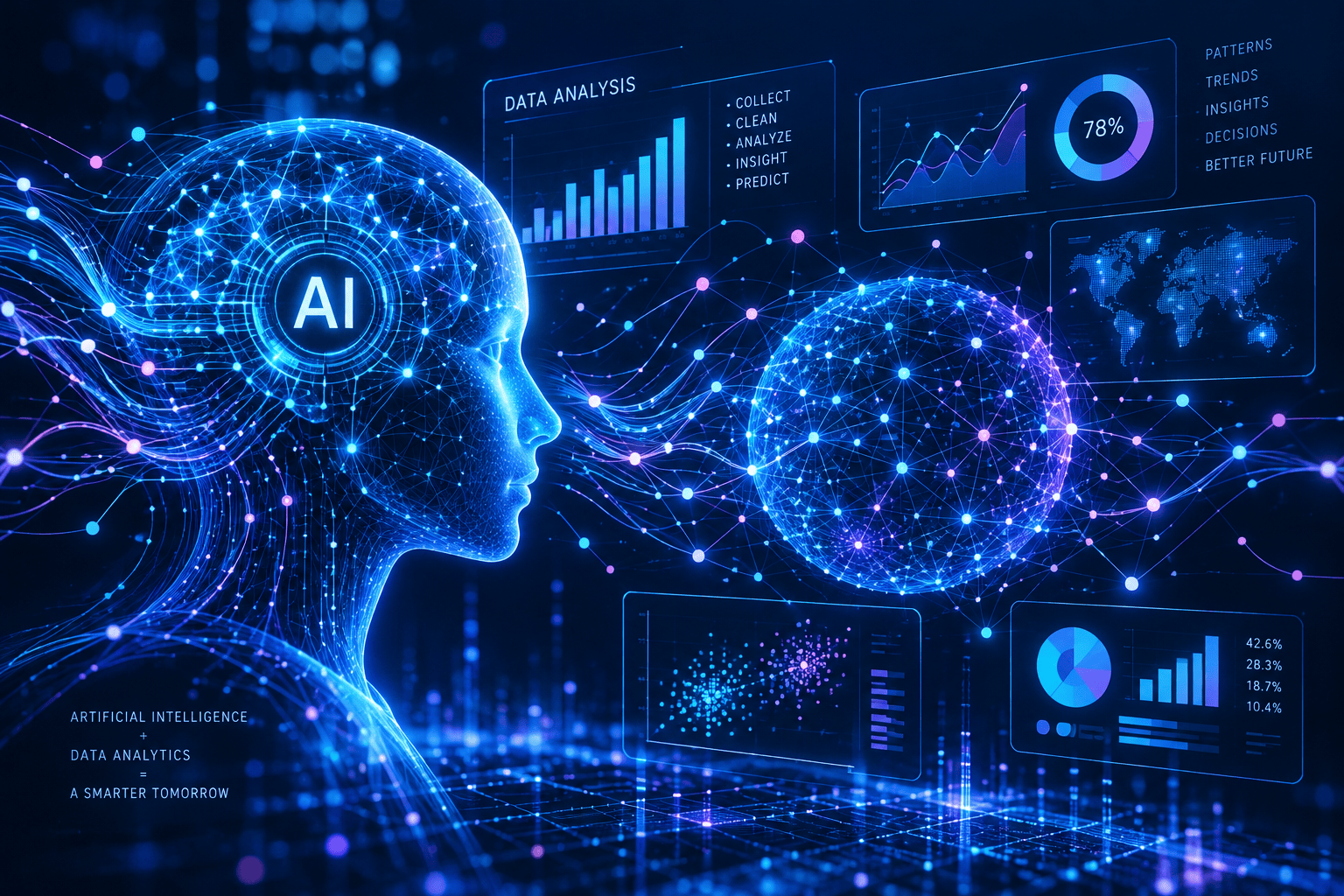 AI 시황 요약 기능을 상징하는 데이터 분석 그래픽