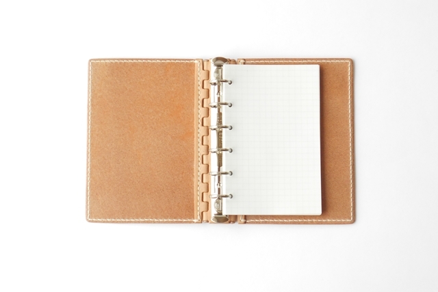 ミニ６穴 レザー蝶番のシステム手帳 Natural 1