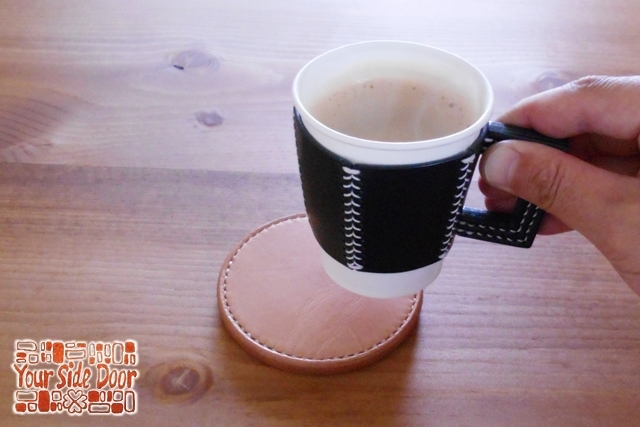 五角のレザーカップスリーブ Navy 2