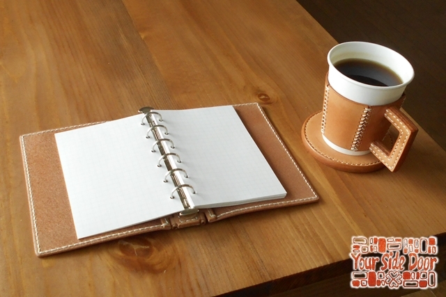 ミニ６穴 レザー蝶番のシステム手帳 Natural 2