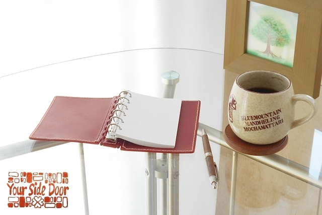 ミニ６穴 レザー蝶番のシステム手帳 Red 2