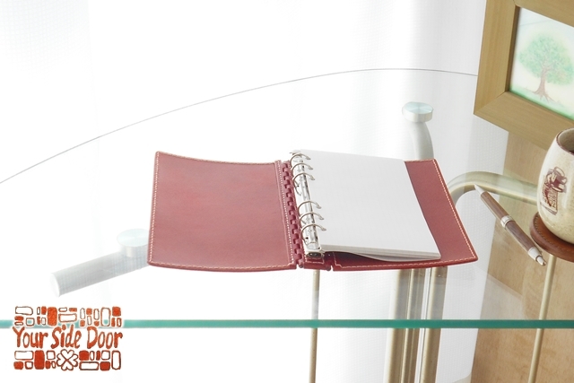 バイブル レザー蝶番のシステム手帳 Red 2