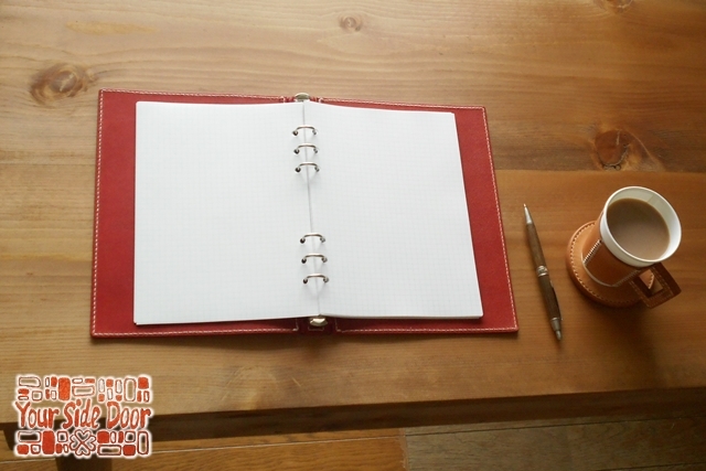 A5 レザー蝶番のシステム手帳 Red 2