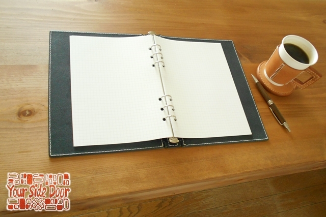 A5 レザー蝶番のシステム手帳 Navy 2