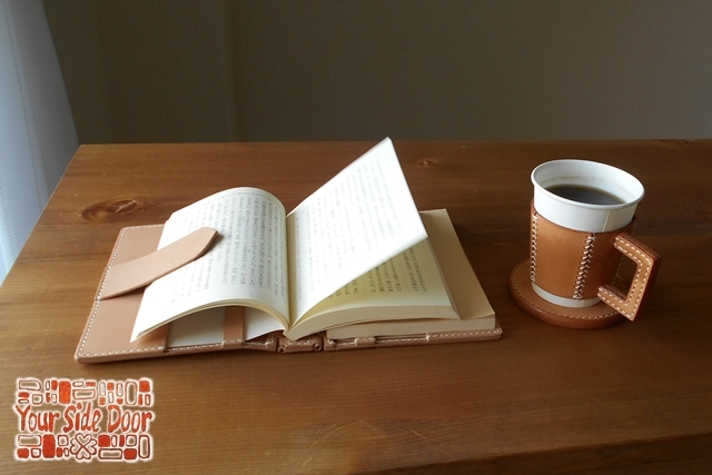 蝶番のレザーブックカバー Natural 2