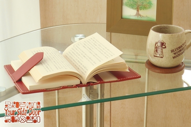 蝶番のレザーブックカバー Red 2