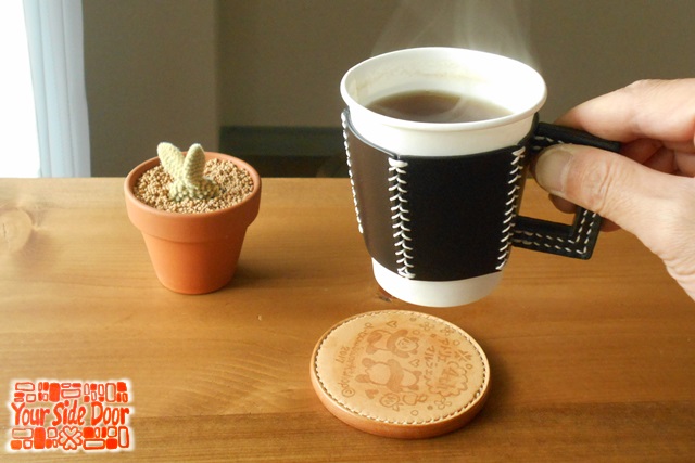 五角のレザーカップスリーブ Black 2