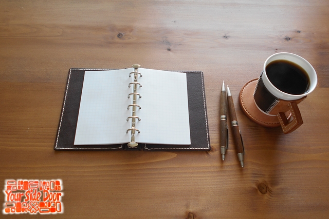 ミニ６穴 レザー蝶番のシステム手帳 Brown 2