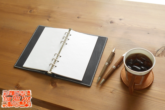 バイブル レザー蝶番のシステム手帳 Black 2