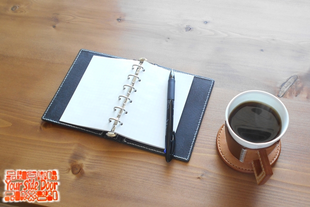 ミニ６穴 レザー蝶番のシステム手帳 Black 2