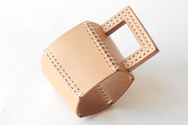 五角のレザーカップスリーブ Natural 3