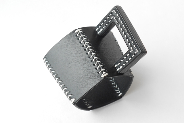 五角のレザーカップスリーブ Navy 3