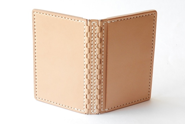 レザー蝶番の名刺入れ Natural 3