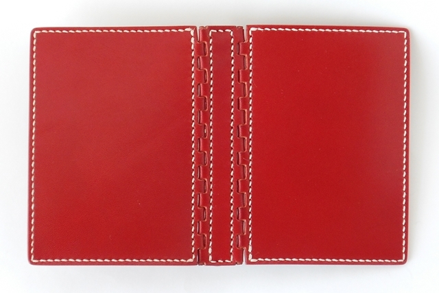 ミニ６穴 レザー蝶番のシステム手帳 Red 3