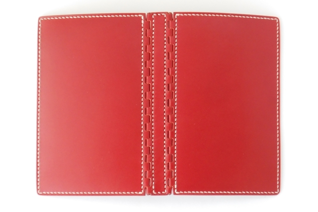バイブル レザー蝶番のシステム手帳 Red 3