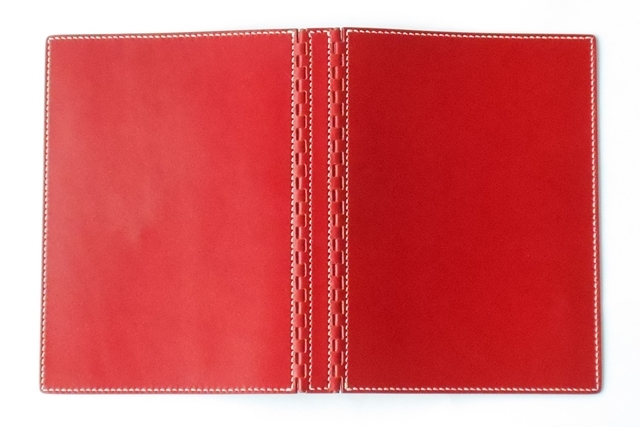 A5 レザー蝶番のシステム手帳 Red 3