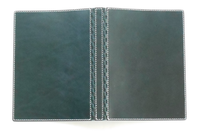 A5 レザー蝶番のシステム手帳 Navy 3