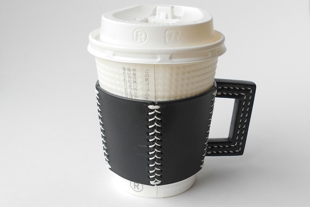 五角のレザーカップスリーブ Navy 4