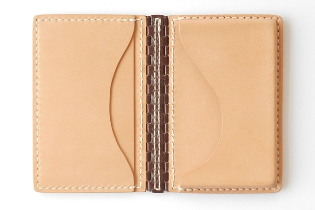 レザー蝶番の名刺入れ Brown × Natural 4