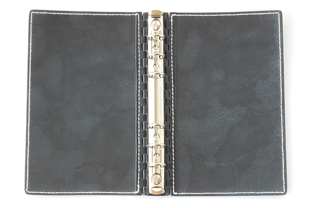 バイブル レザー蝶番のシステム手帳 Navy 4