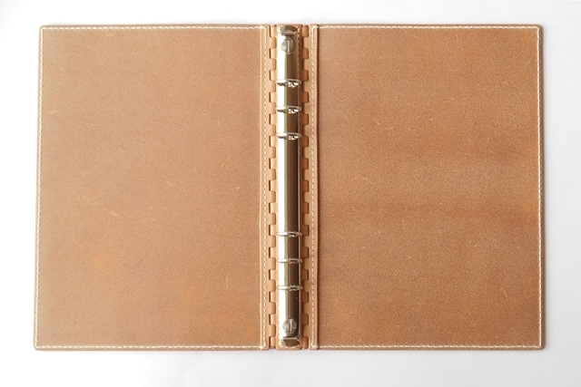 A5 レザー蝶番のシステム手帳 Natural 4