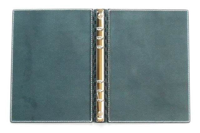 A5 レザー蝶番のシステム手帳 Navy 4