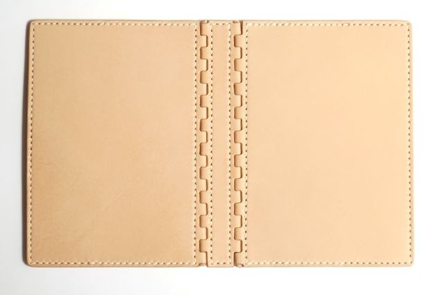 蝶番のレザーブックカバー Natural 4