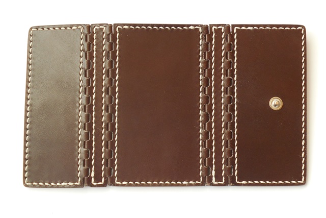 レザー蝶番の4連キーケース Brown × Natural 4