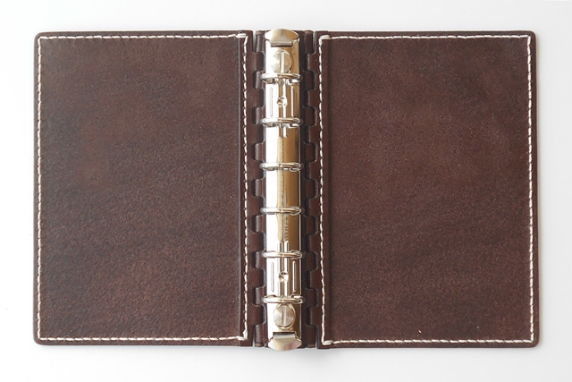 ミニ６穴 レザー蝶番のシステム手帳 Brown 4