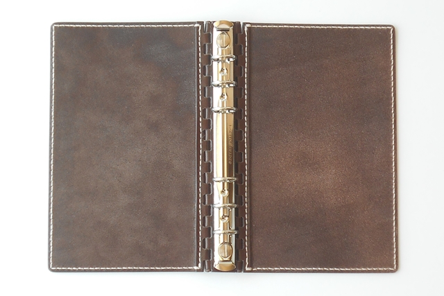 バイブル レザー蝶番のシステム手帳 Brown 4