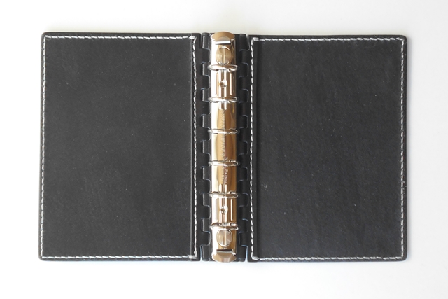 ミニ６穴 レザー蝶番のシステム手帳 Black 4