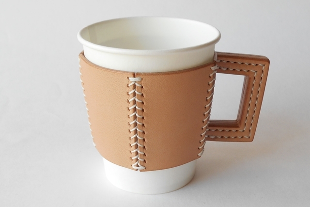 五角のレザーカップスリーブ Natural 5