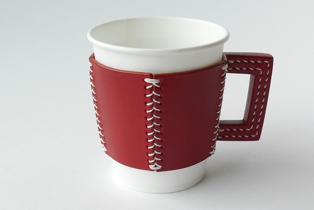 五角のレザーカップスリーブ Red 5