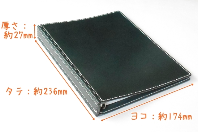 A5 レザー蝶番のシステム手帳 Navy 5